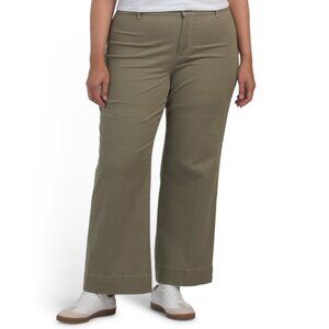 BAGATELLE COLLECTION sage Plus Wide Leg Twill Pants